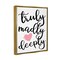 Stupell Industries Truly Madly Deeply Romantic Heart Black Framed Floater Canvas Wall Art